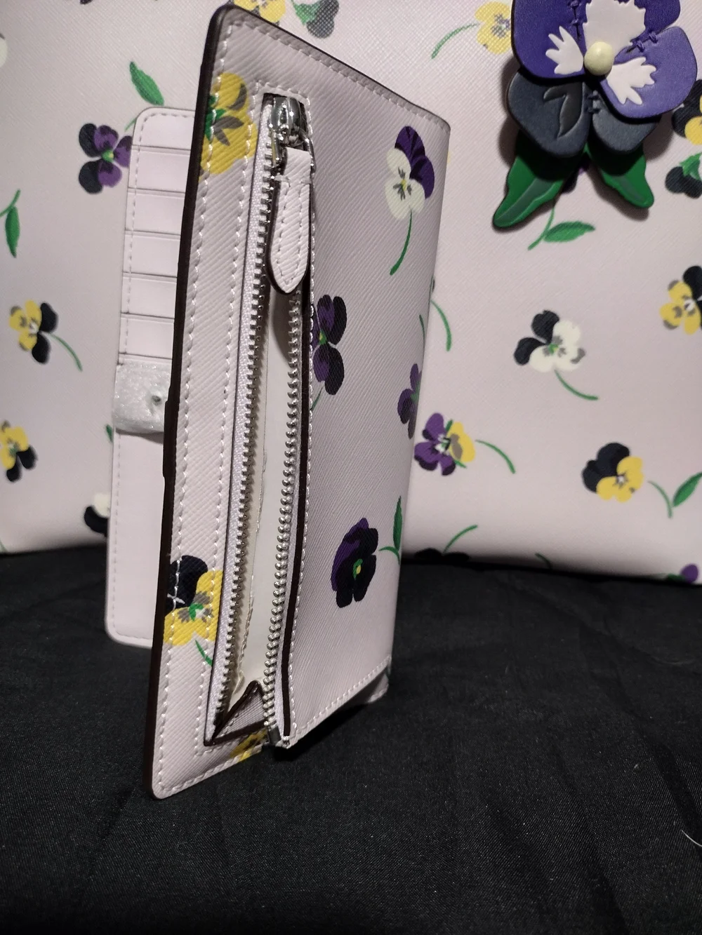 kate spade Lavender Pansy Floral Tote Bag With Matching Wallet